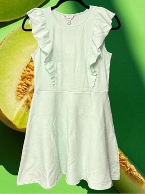 Calvin Klein girls size 16 dress solid honeydew melon green embroidered logo $43